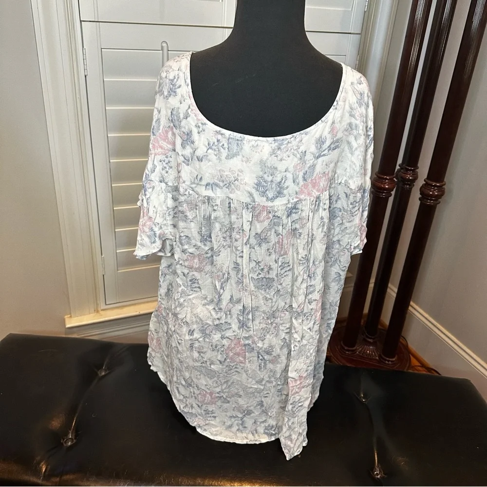 🔥Lucky Brand Floral Print Top Sz3X - Picture 3 of 3
